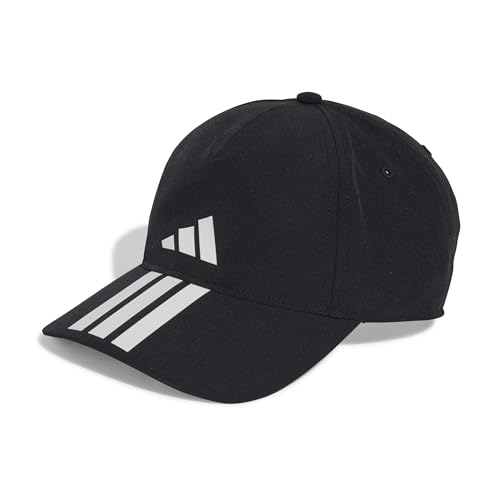 adidas Unisex Baseball Cap 3 Stripes Climaproof, Black/White, L-XL