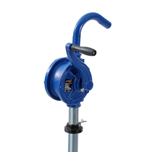 KATSU Tools Bomba Manual para Bidón de Aceite de Hierro Fundido, Bomba Rotativa para Diésel con 3 Tubos de Succión, para Taller y Garaje 481306