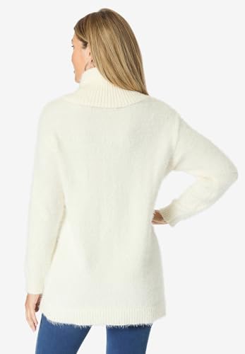 Roaman's Women's Plus Size Eyelash Cowl Neck Sweater2