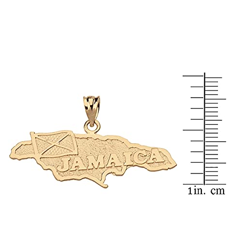 Certified 14K Yellow Gold Jamaica Country Map Charm Pendant - Image 3