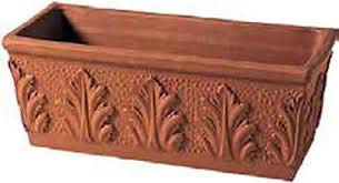 Caja rectangular de terracota hoja Roma 60 cm