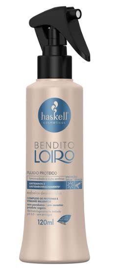 HaskellLinha Bendito Loiro - Fluido Proteico Antidanos e Antiemborrachamento 120 Ml - (Saint Blond Collection - Anti Damage & Stretchy Hair Protein Fluid 4 Fl Oz)