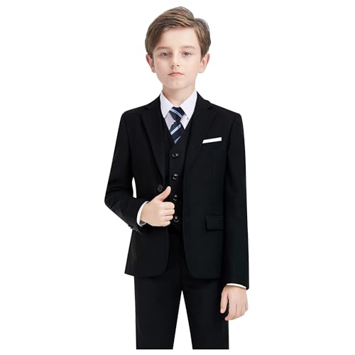 Opiniones de Pantalones de traje para Niño los más recomendados. 42 TAMIFLY - Conjunto de traje formal para niños, 3 piezas, chamarra de chaleco, pantalones para niños pequeños, traje de soporte de anillo para boda, baile de graduación, trajes...