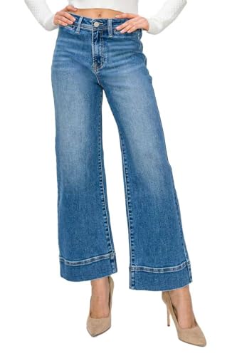 SALT TREE Risen Jeans - High Rise Wide Leg Crop Jeans - RDP5620