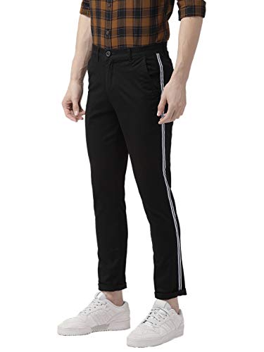 Image of The Indian Garage Co Men Mid Rise Slim Fit Solid Mid-Rise Chinos