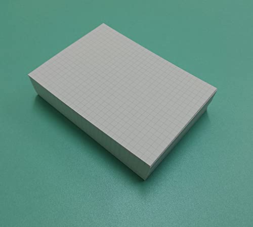 200 Fogli (400 Pagine) di Carta bianca spessa 120 gr. in formato A6 10,5x14,5cm. - Quadretti 5 mm.