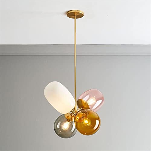 Lampes suspendues à LED en verre ballon coloré pour salle à manger