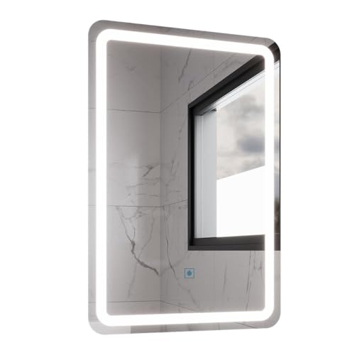 Espelho Retangular com Led 60x40cm Touch Bivolt Moderno LED Frio