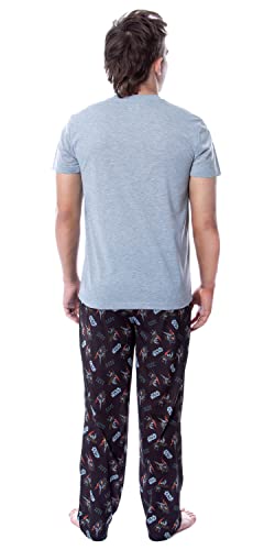 Star Wars Mens' Boba Fett Sleep Pajama Set Crewneck Shirt Pants2