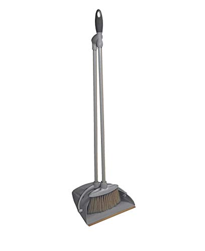 Vanorell Softgriff Kehrset Schaufel GRAU Besen Kehrgarnitur Kehrschaufel mit langem Stiel Handfeger Handbesen
