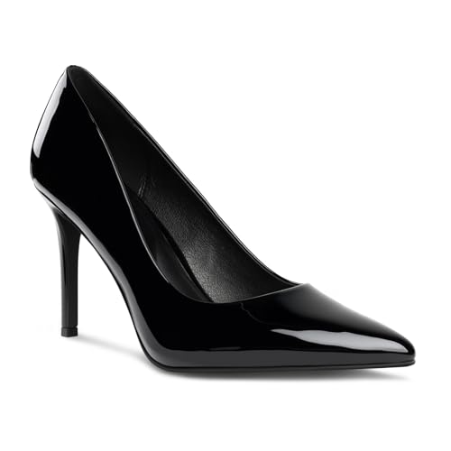 Herrlyn Black Patent Leather Stiletto Heels Dress Shoes for Women Pointed Toe High Heels Womens Pumps Comfortable Cushioned Insole Ideal for Prom Party Wedding Size 8