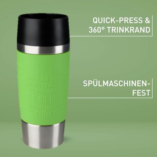 Emsa Travel Mug 360 ml Classic, Thermobecher hält 4h heiß, 8h kalt, 100 Prozent dicht, Isolierbecher ist auslaufsicher, Kaffeebecher to go… – Ansicht 3