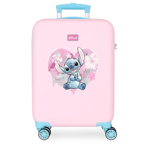 Disney Joumma Heart Stitch Maleta de Cabina Rosa 38x55x20 cms Rígido 2 kgs Cierre de combinación Lateral ABS 2 kgs 35L Equipaje de Mano