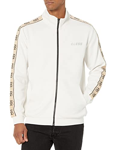 GUESS Eco Mickey Track Jacket Sweat à Capuche, Pierre en sourdine, Small Homme