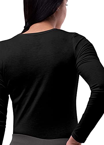 SIVVAN Scrubs for Women - Long Sleeve Comfort Underscrub Tee - S8500 - Black - XS