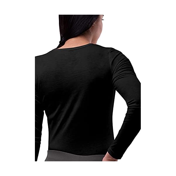 Sivvan-3-Pack-Womens-Comfort-Long-Sleeve-T-ShirtUnderscrub-Tee Sivvan Scrubs for Women - Long Sleeve Comfort Underscrub Tee 3-Pack - S85003 - Black/Dark Marl Grey/White - S