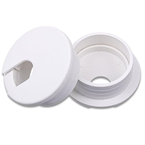Prasacco 2 Stück Kabeldurchführung Schreibtisch, 50mm Kabeldurchlass Weiße Schreibtischlochabdeckunâ€¦ – Miniatur