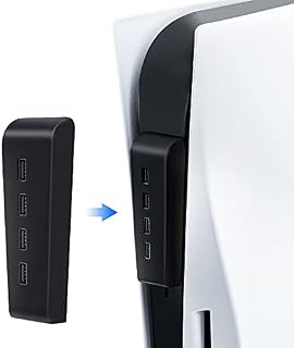 Mcbazel PS5 USB Hub Multiport USB Extender High Speed Data 4 Ports USB 2.0 Hub Portable Splitter for PS5 Digital Edition/UHD/PC/Laptop