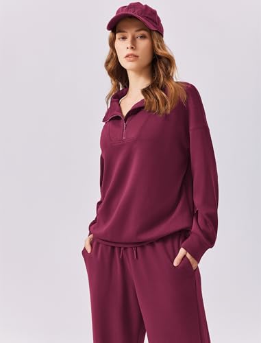 Image of PINSPARK 2 Piece Sets for Women 2026 Fall Outfits Sweatsuit Oversized Sweatshirt Wide Leg Sweatpants Matching Set Tracksuit
