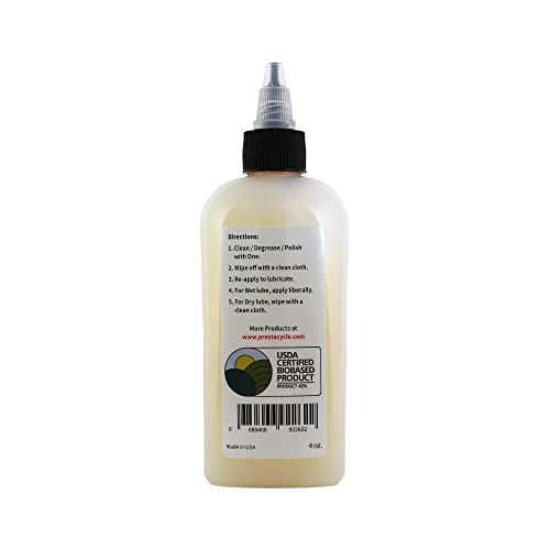 Image of Prestacycle One Liquid, Bike Chain Lubricant and Cleaner, All-in-One Bicycle Lube, Degreaser, Paint Protectant, Metal Polish & Rust Remover, Without Alcohol or Petroleum