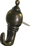 The Hillman Group 122212 Antique Push Pin Hanger Brass Plated (2 Packs of 3)