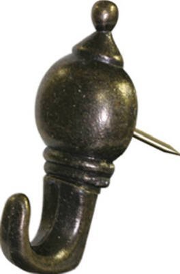 Hillman Decorative Push Pin Picture Hanger, Antique Brass, 10 Pounds Max Weight, Drywall & Plaster Surface