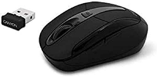 CANYON MSOW06B Professional Wireless RF Mouse 6 Buttons and 1 Scroll Wheel, 1600 DPI, Plus 2 Additional up/Down Direction Buttons 2.4GHZ Wireless Optical Mouse Laptop Mouse Desktop