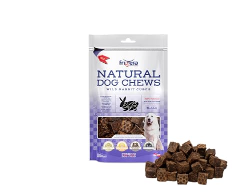 Frigera Kaninchenwürfel 250g – Geruchsarme, Proteinreiche Leckerlis für Hunde, Gluten- und Getreidefrei, Perfekt für Training.
