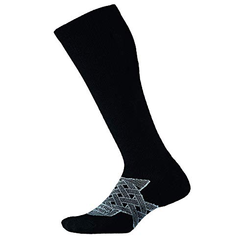 Thorlos Mens Unisex Postal Compression Over The Calf Socks, Black, Large
