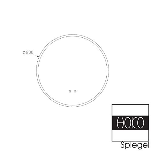 HOKO® Ronde LED badkamerspiegel ULM 60cm, met anti-condens-spiegelverwarming, LED verlicht warm en koud wit… - Image 8