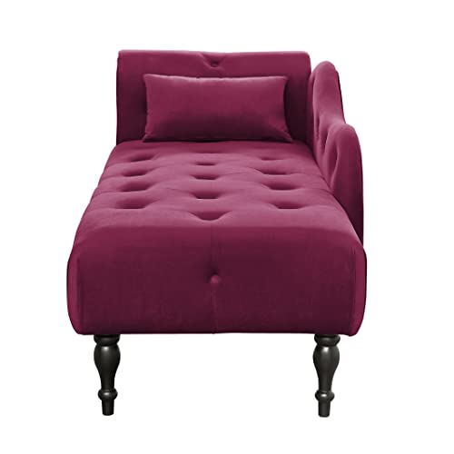 Image of Eafurn 60.6 inch Chaise Lounge Chair Indoor, Oversized Upholstered Sofa Bed for Living Room, Tufted Velvet Sleeper Couch Comfy Recliner Bedroom Reading Seat | Breathable material