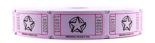 INDIANA TICKET CO. Purple Star Roll Tickets – 2000 Per Roll – Single Roll – 1