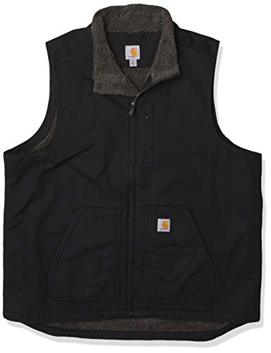 Carhartt Men s Big & Tall Sherpa Lined Mock-Neck Vest, Black, 3X-Large Tall