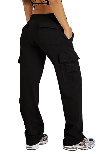 Waitfairy Wide Leg Sweatpants Women Cargo Pants Fleeece...