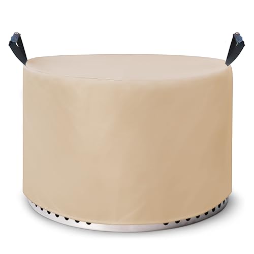 Amoise Heavy-Duty Fire Pit Cover for Solo Stove Yukon Cover Waterproof and Protective Solo Yukon Cover, Ideal for Outdoor Camping and Backyard Fire Pits UV-Resistant Round Patio Fire Pit Cover (Black)