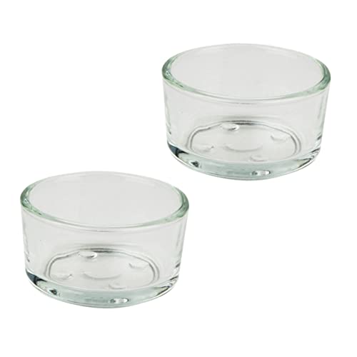 Abaodam 4pcs Transparent Glass Pet Reptile Feeder Bowl for Lizard Turtle and Feeding Durable and Easy to Clean Water Food Dish for Reptiles