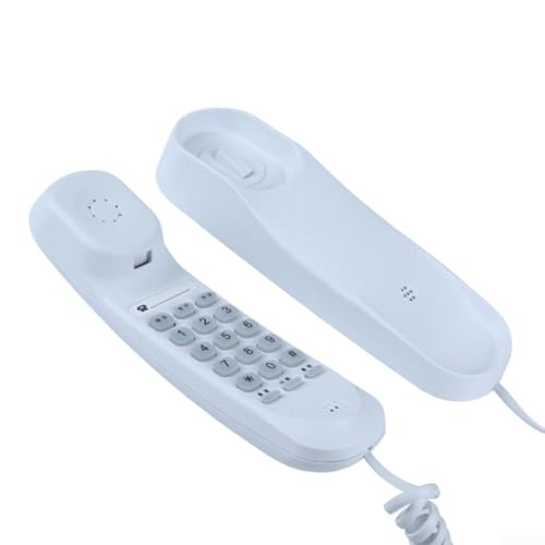 Wall Mounted Corded Phone with Lighted Keypad for Home Use Ideal for Seniors and Vision Impaired (White)