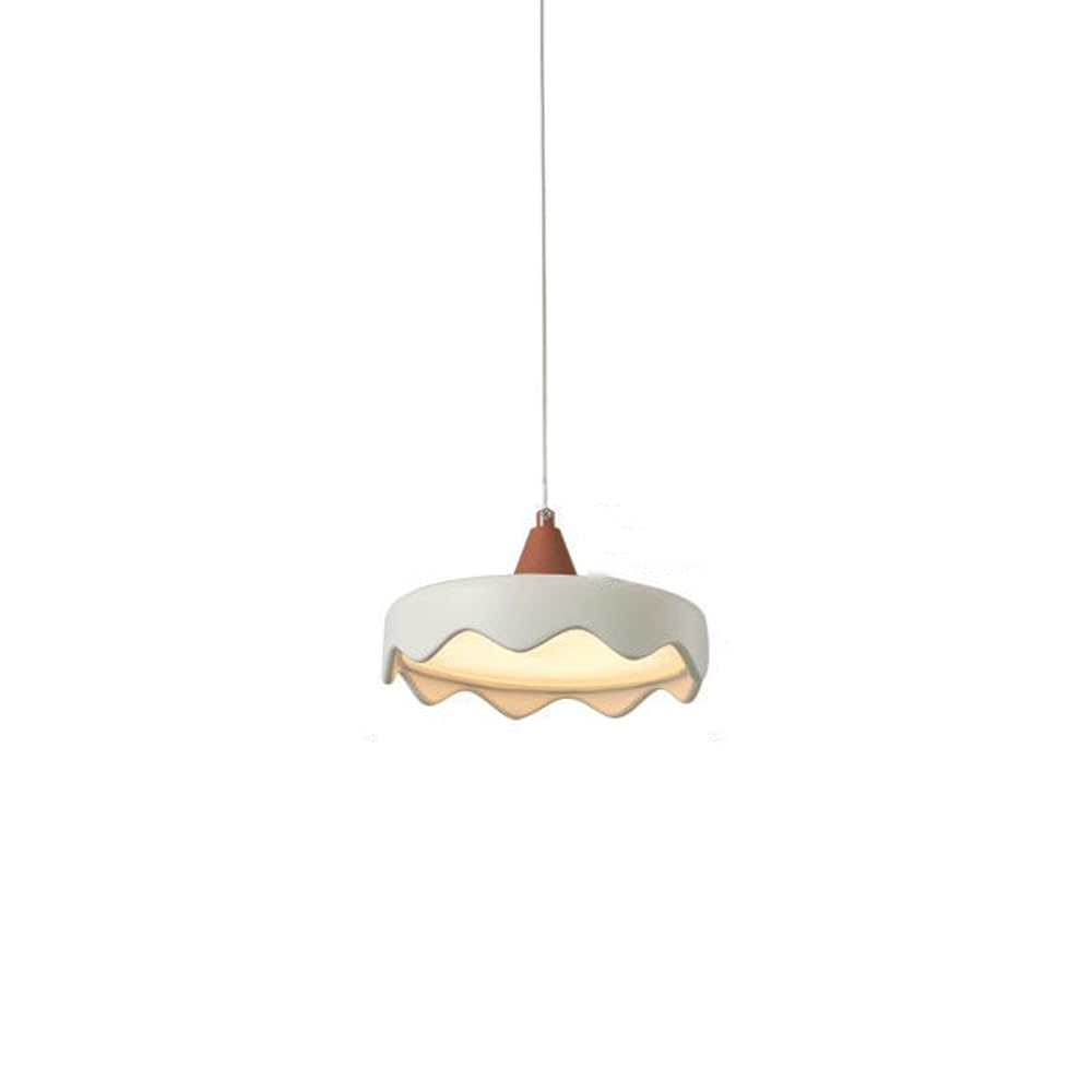 Lampe suspendue crème en résine 20cm pour chevet et chambre