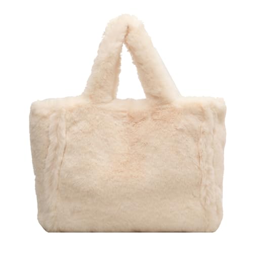 Bolso tote peludo grande para mujer miniatura 1