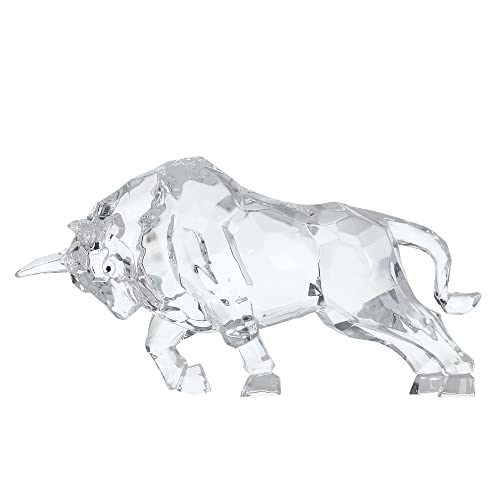 Hozuso Acrylic Wall Street Bull Statue Fengshui Bull Figurine Stock Market Acrylic Lucky Sculpture Home Office Desk Decorative Ornament #TOP3