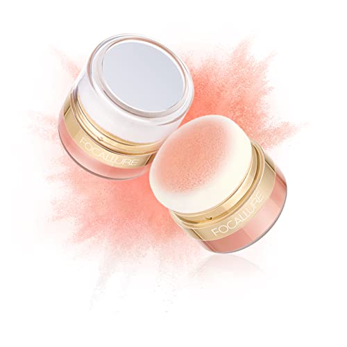 Focallure Oil-Control Loose Powder, Loose Setting Powder, Loose Finishing Powder, Lightweight, Long-Lasting, Soft Powder Puff Included (02 Blush, Or01 City Coral) #TOP27