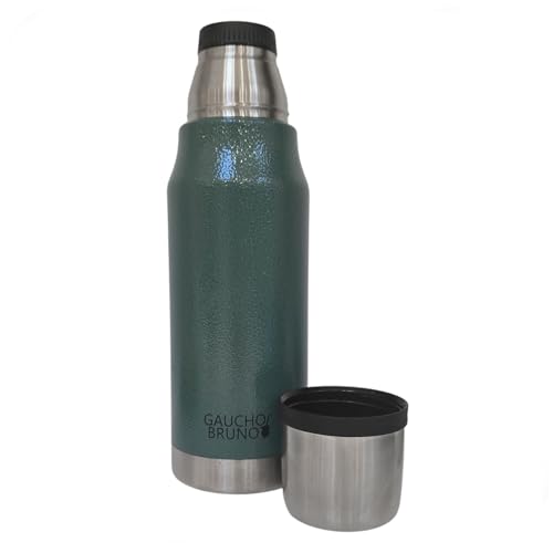 Termo compacto de 750 ml Slimline Yerba Mate – Termo de doble pared de acero inoxidable con tapón giratorio Gaucho Bruno