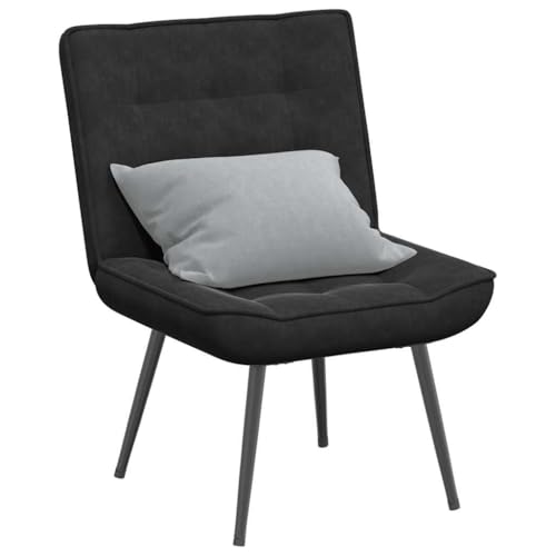 Gecheer Sillón Relax 64 x 74 x 84 cm, color negro, de terciopelo, sillón de relax, reclinable, para TV, de lectura, sillón de TV, sillón relax cómodo, sillón reclinable, P4012322