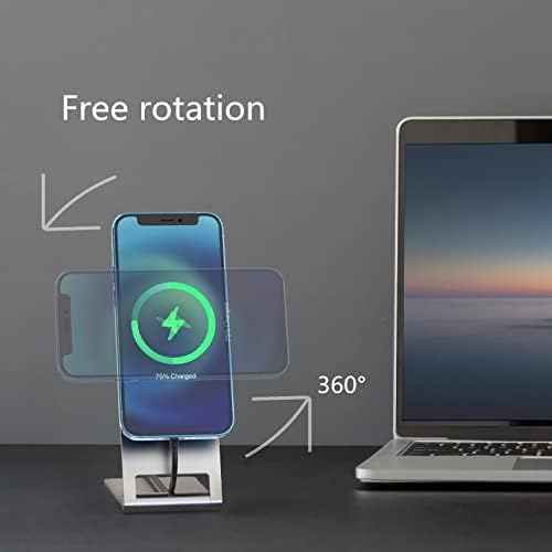 Miniatura 5 de Soporte de cargador inalámbrico magnético, compatible con cargador de escritorio MagSafe KABCON 15W QI estación de carga rápida para iPhone 13, 13