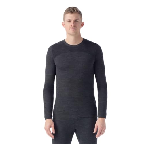 Smartwool Men's Intraknit Thermal Merino Base Layer Crew Charcoal/Black Large