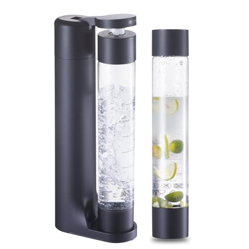 Máquina de agua con gas, seltzer y carbonatador para bebidas, dispensador de vapor de soda, máquina carbonatadora con 2 botellas sin BPA, compatible con cilindro de CO2 atornillado de 60 L (no