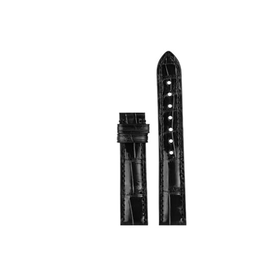 Bracelet de montre en crocodile noir 15mm pour Reverso