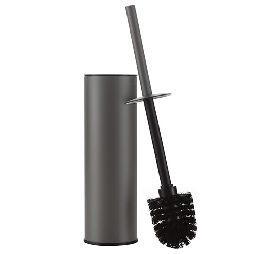 BGL Brosse WC et support gris acier inoxydable pour salle de bain avec support