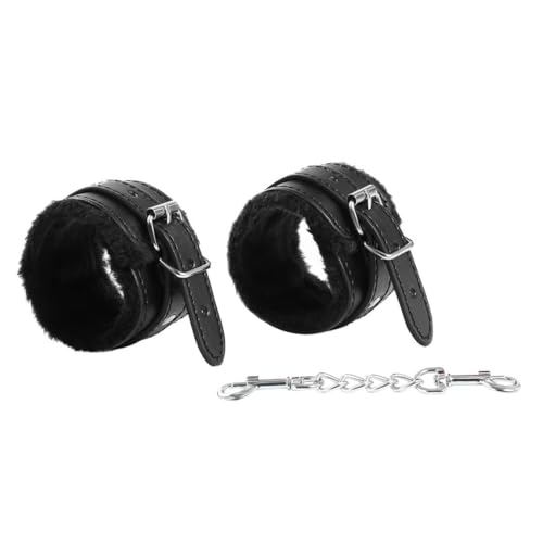 Leather Soft Handcuff Bracelet - Adjustable Link Hook - Perfect Accessory for Women/Men - Great for Cosplay Jewelry Set2