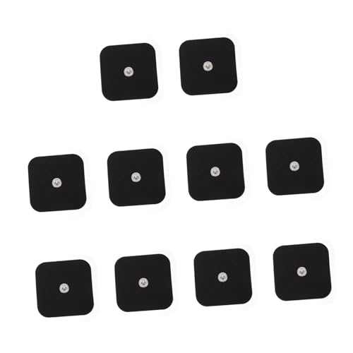 ERINGOGO 10 Hojas Parche de masaje de electrodo diez almohadillas de reemplazo accesorio de fisioterapia diez almohadillas unitarias accesorio de masaje tela no tejida Negro